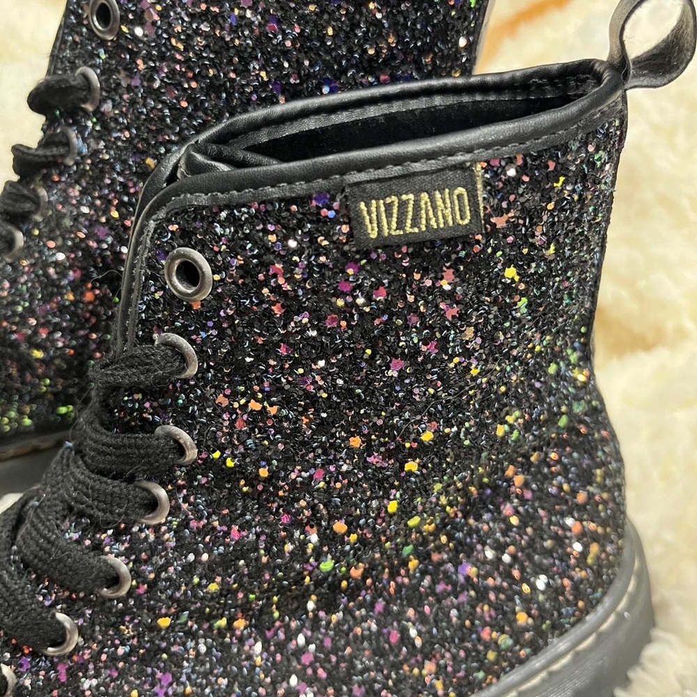 dr martens glitter black boots glitter emo goth rock n roll y2k - Picture 3 of 3